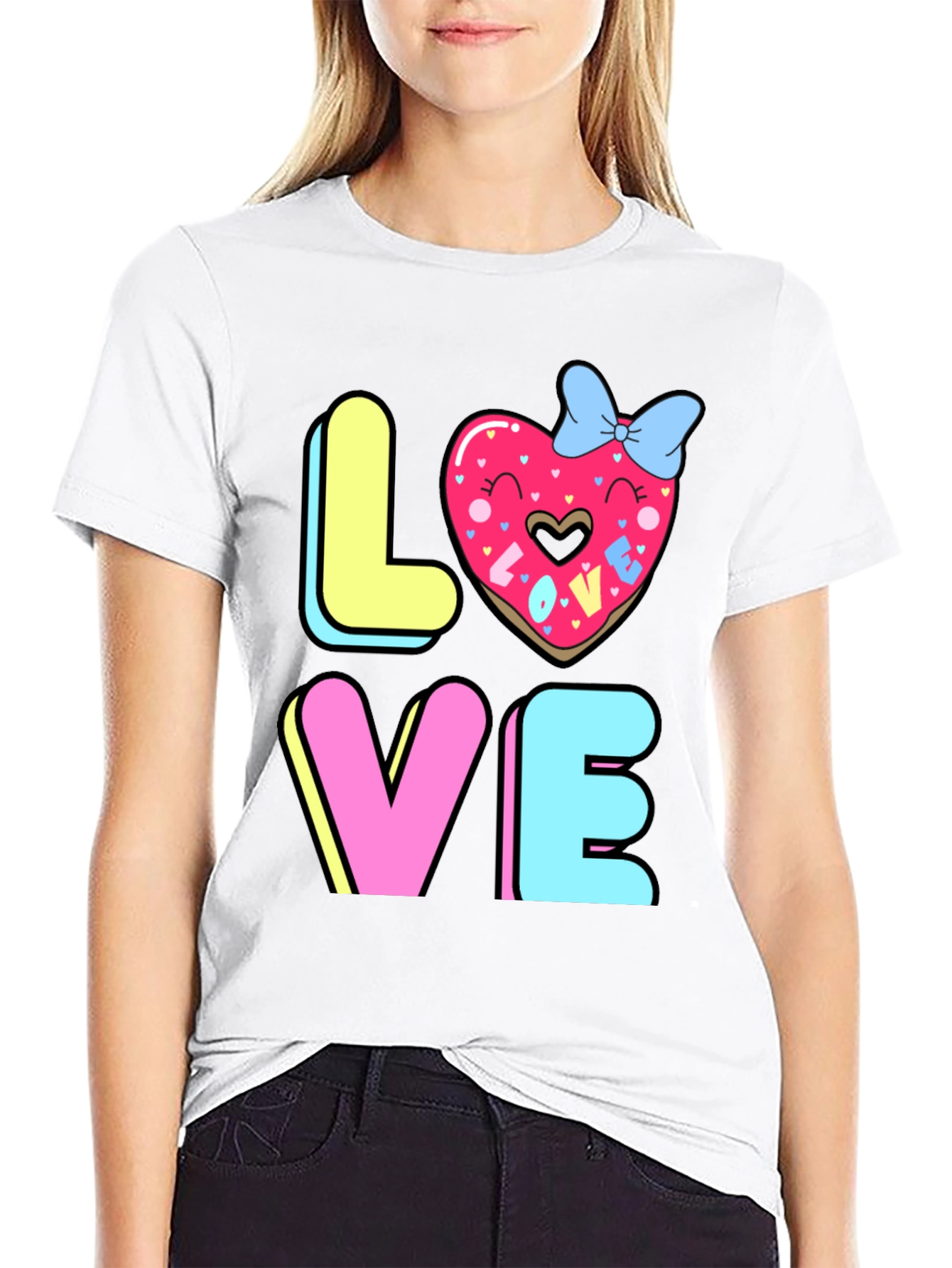 Love Donut Graphic T-Shirt - Valentines Day