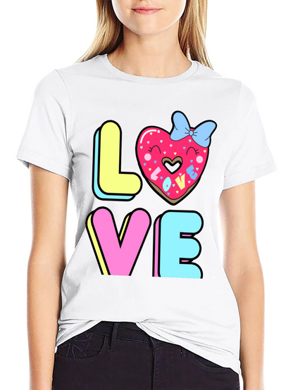 Love Donut Graphic T-Shirt - Valentines Day