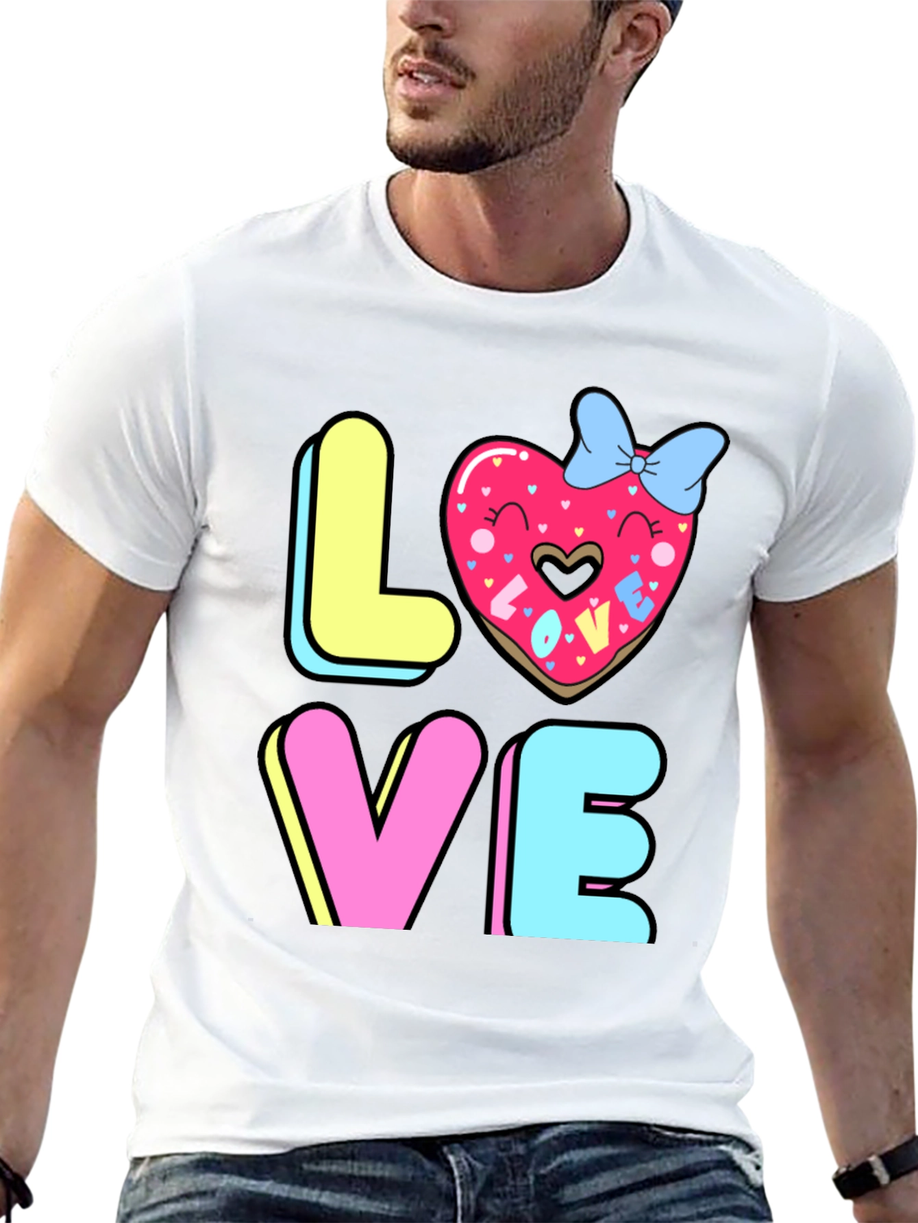 Love Donut Graphic T-Shirt - Valentines Day