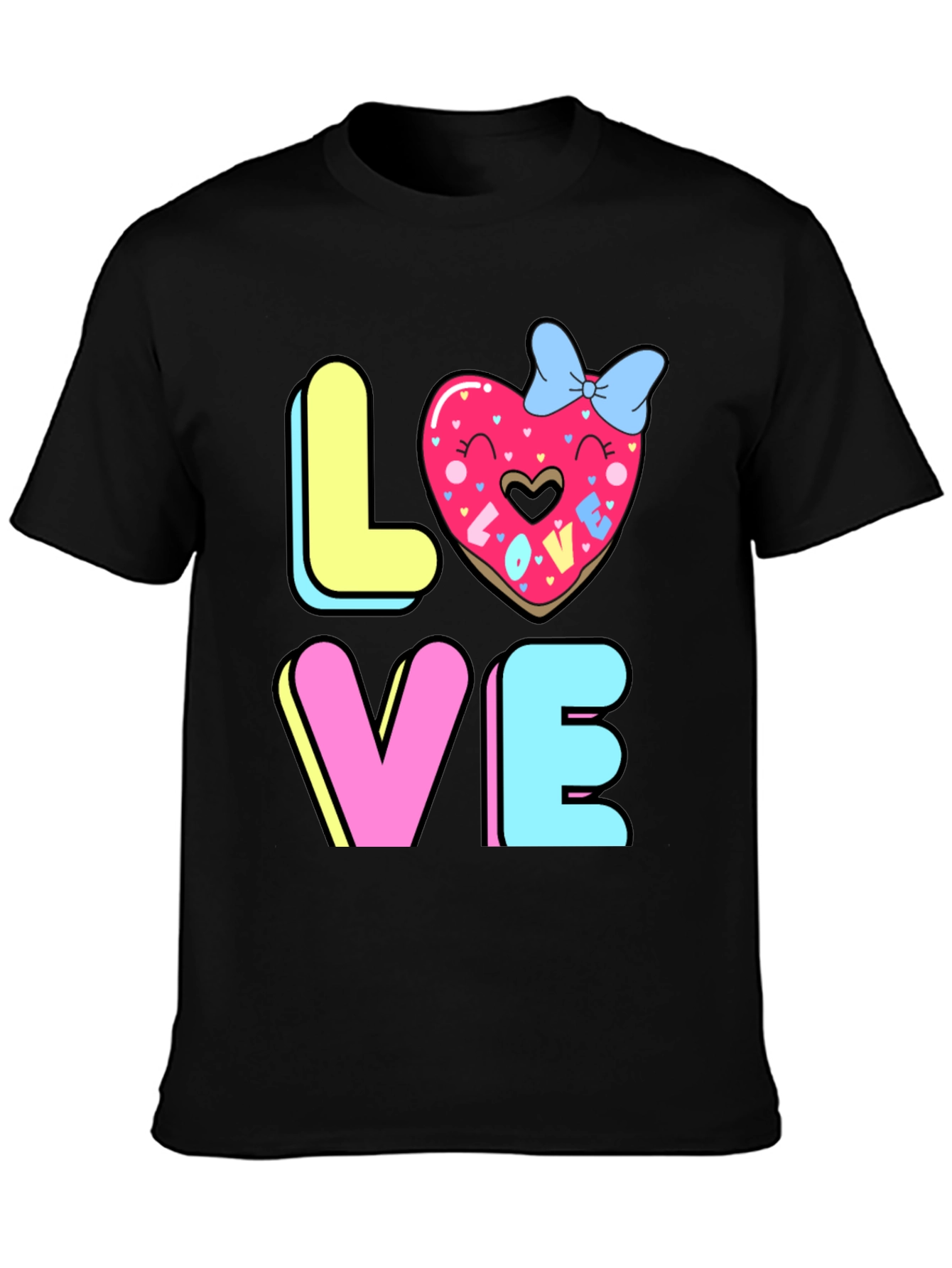 Love Donut Graphic T-Shirt - Valentines Day