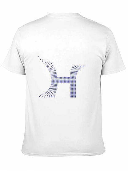 Mens Black T-Shirt with Digital H Design