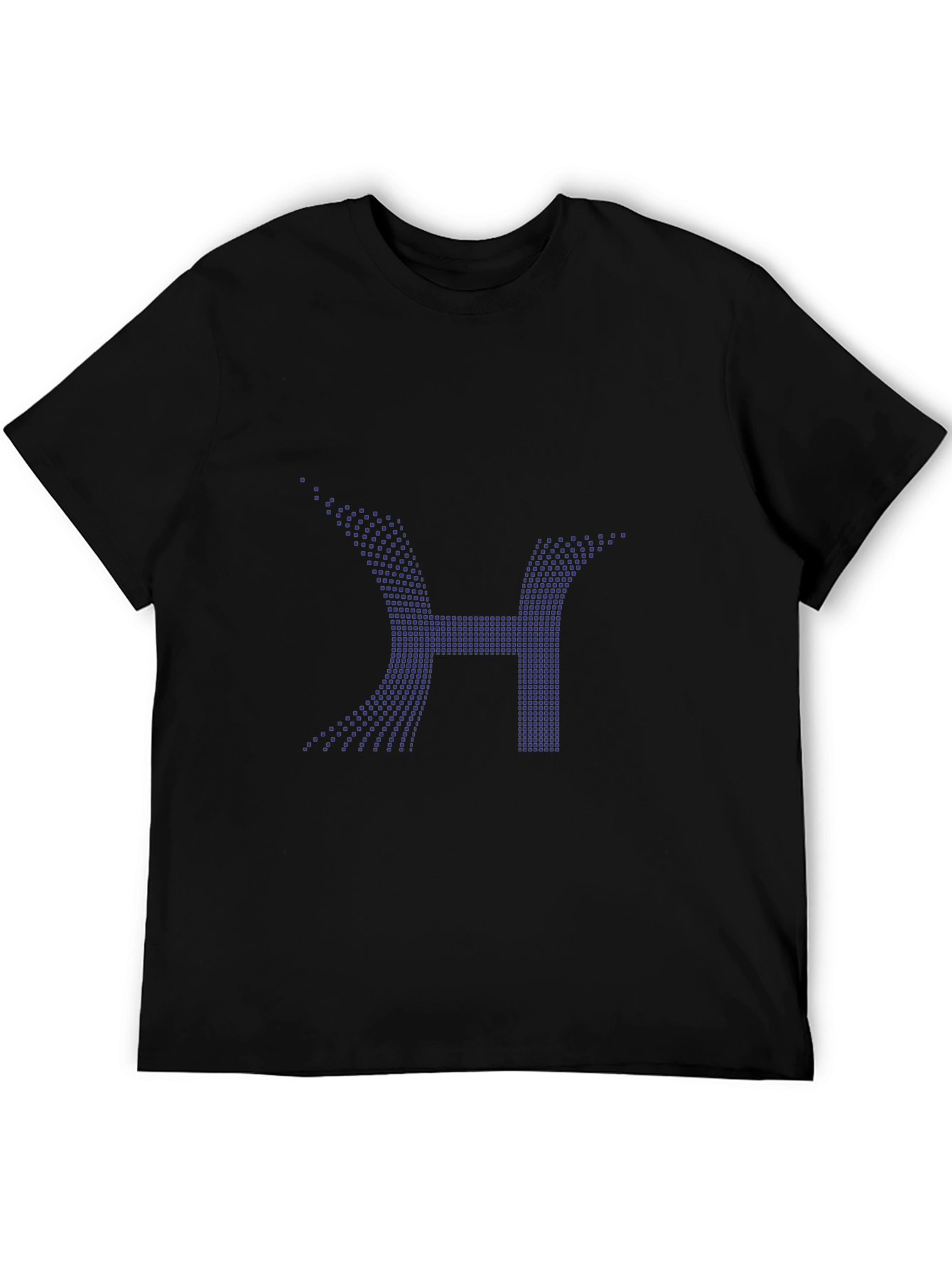 Mens Black T-Shirt with Digital H Design