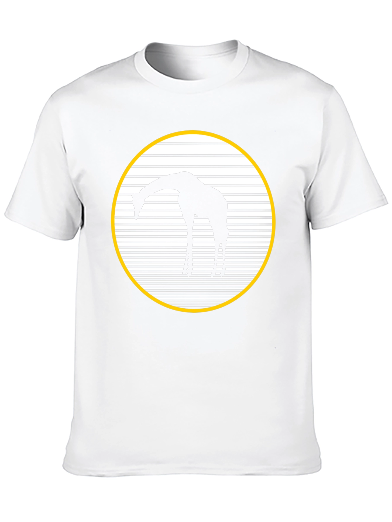 Giraffe Silhouette Graphic Tee - Black Crew Neck Shirt