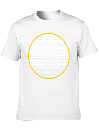 Giraffe Silhouette Graphic Tee - Black Crew Neck Shirt
