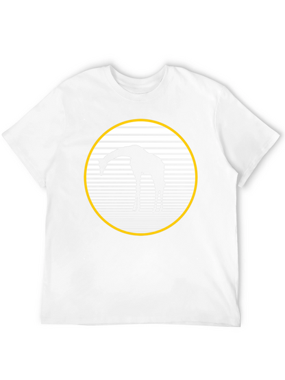 Giraffe Silhouette Graphic Tee - Black Crew Neck Shirt
