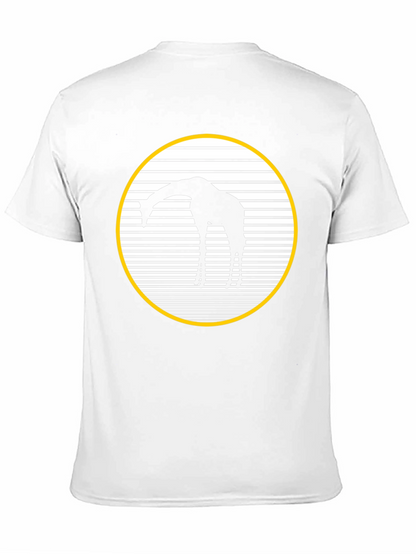 Giraffe Silhouette Graphic Tee - Black Crew Neck Shirt