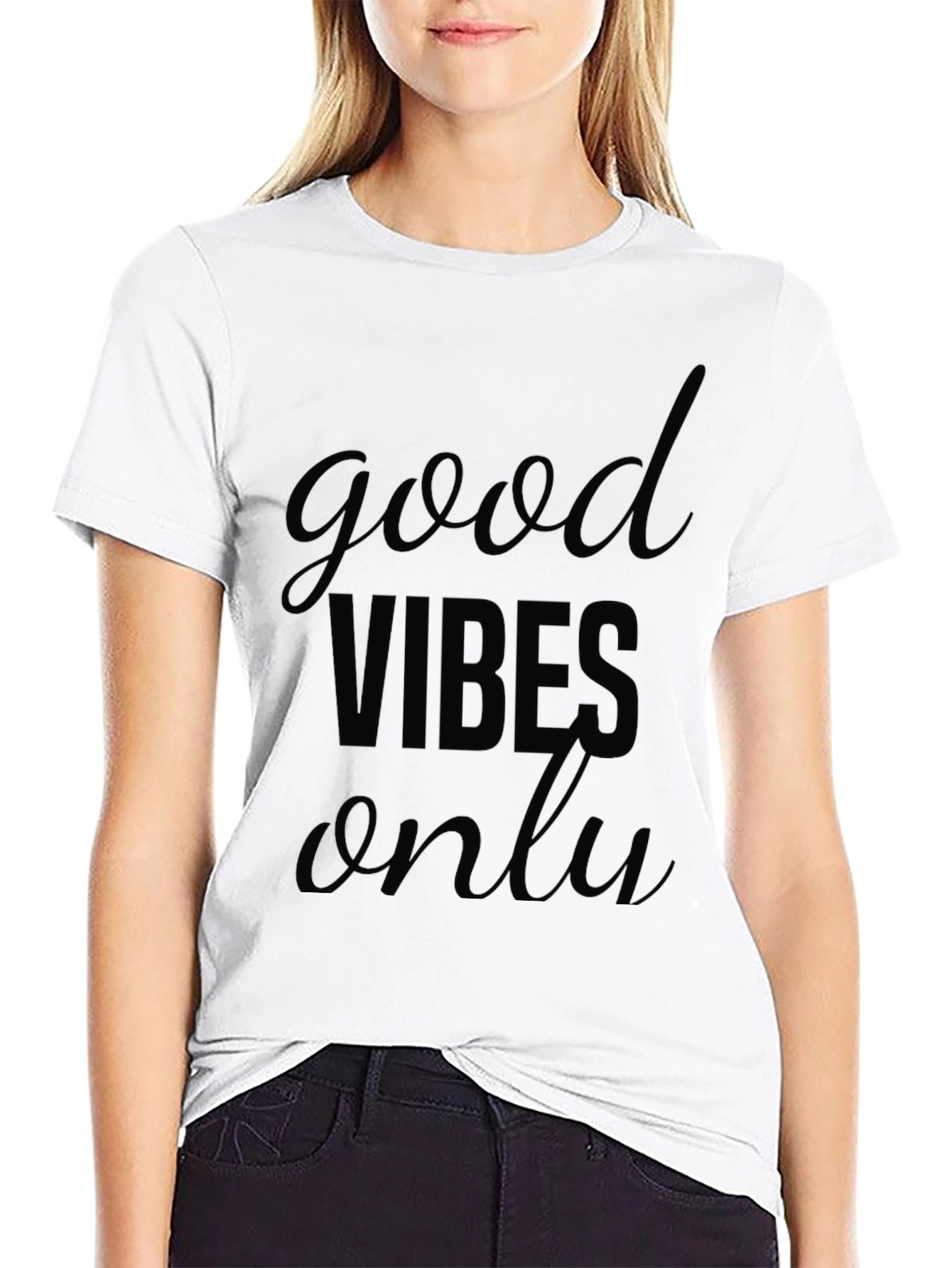 Good Vibes Only Graphic T-Shirt - Casual Black Tee