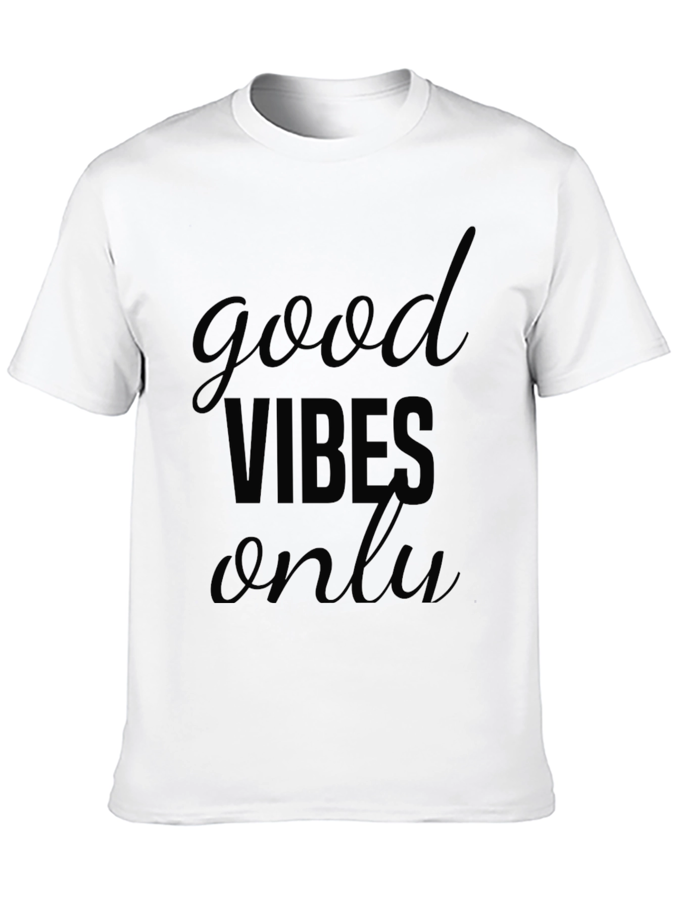 Good Vibes Only Graphic T-Shirt - Casual Black Tee