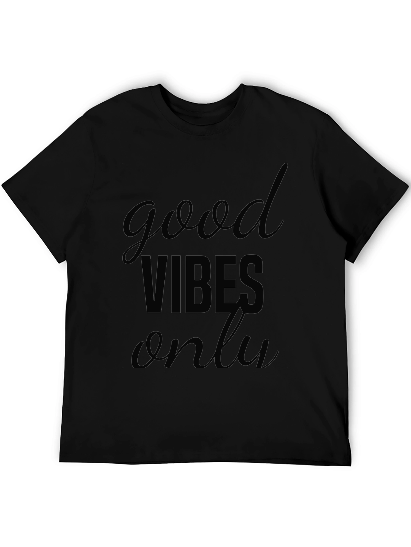Good Vibes Only Graphic T-Shirt - Casual Black Tee
