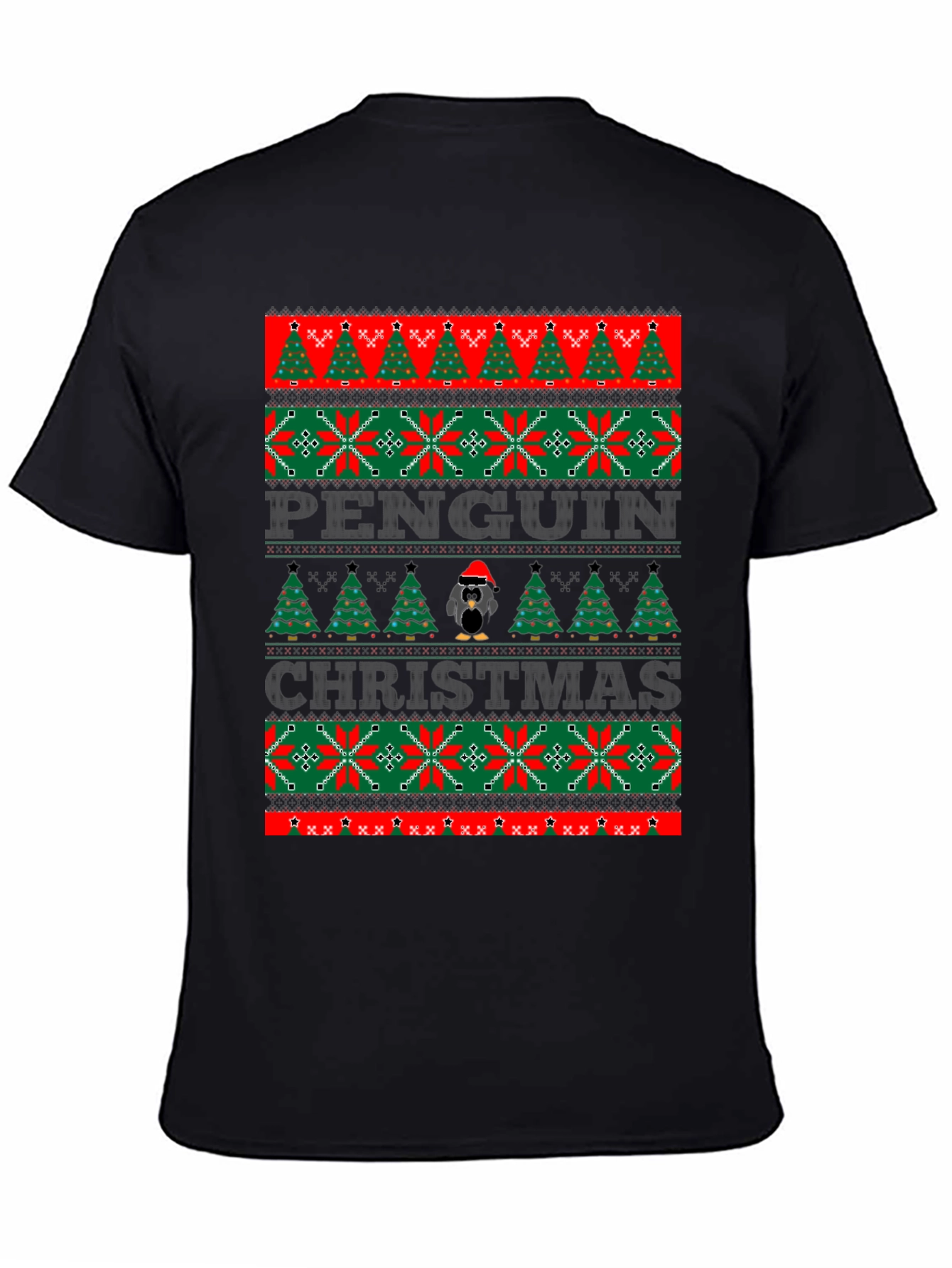 Penguin Christmas Sweater Style T-Shirt