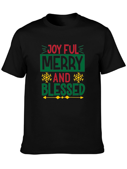 Joyful Merry Blessed Christmas Graphic Tee