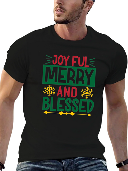 Joyful Merry Blessed Christmas Graphic Tee
