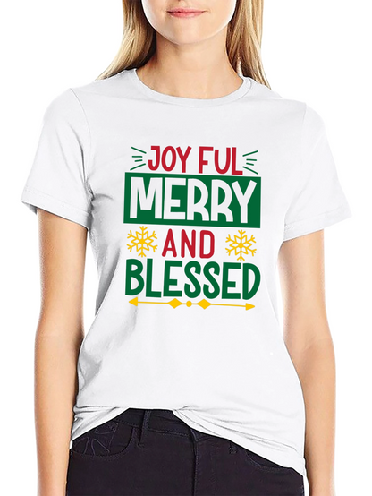Joyful Merry Blessed Christmas Graphic Tee