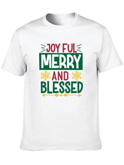 Joyful Merry Blessed Christmas Graphic Tee