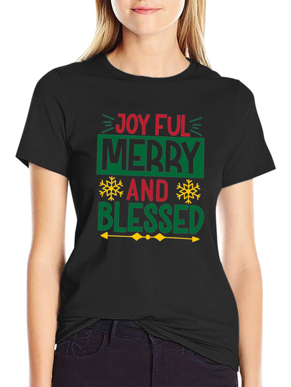 Joyful Merry Blessed Christmas Graphic Tee