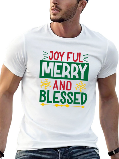 Joyful Merry Blessed Christmas Graphic Tee