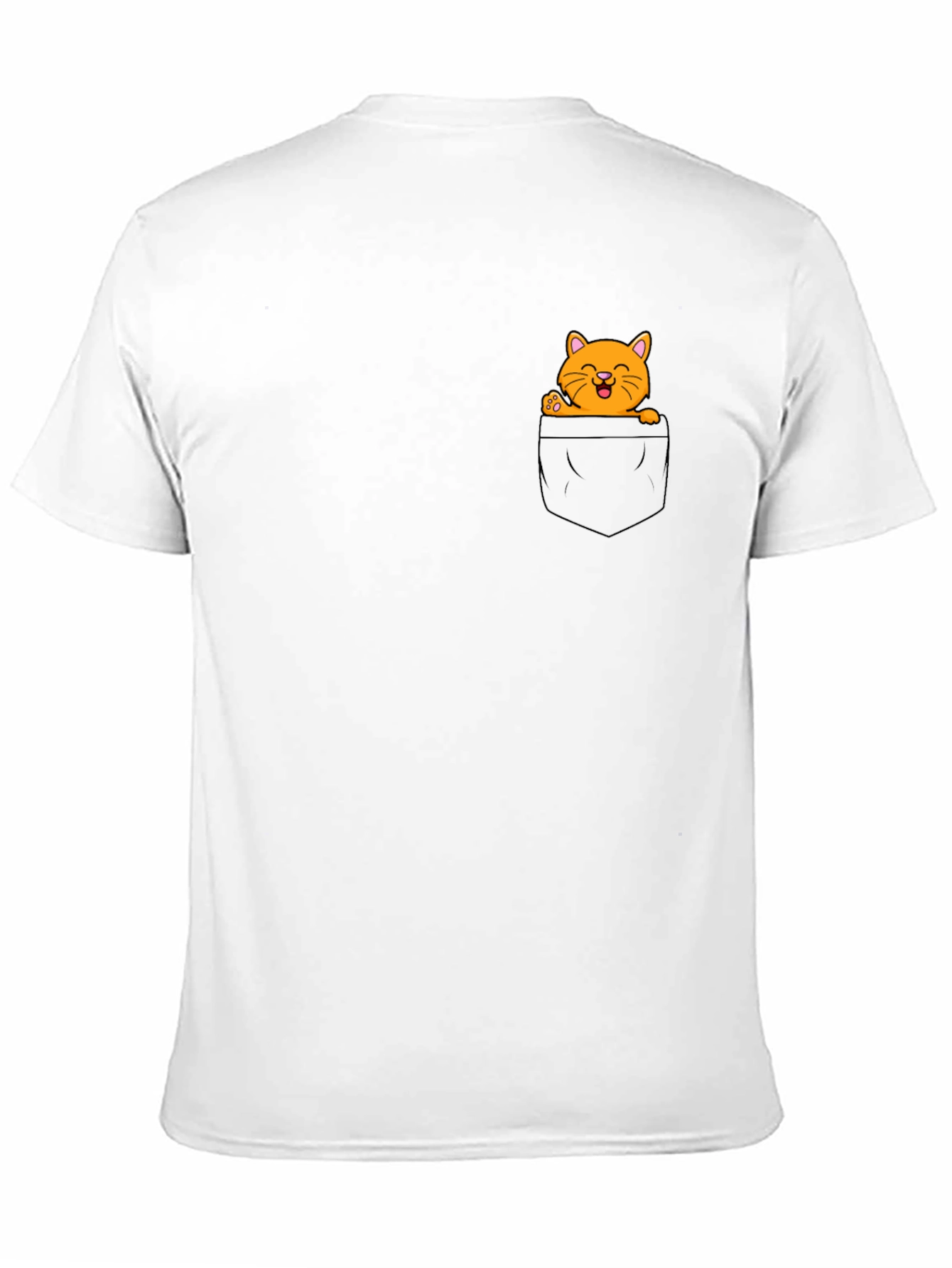 Cute Cat Pocket Graphic T-Shirt