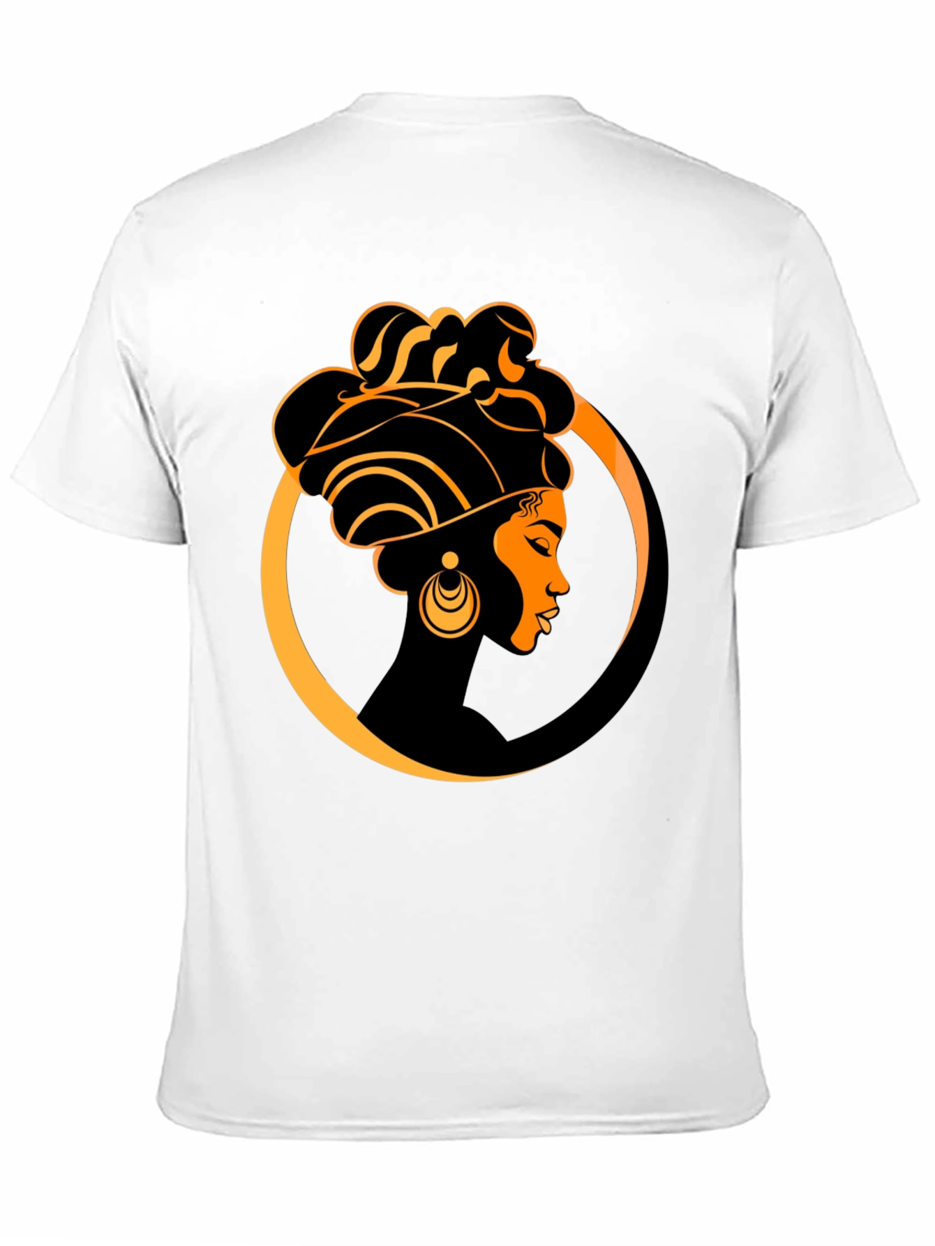 Elegant Afro Woman Graphic Tee - Black