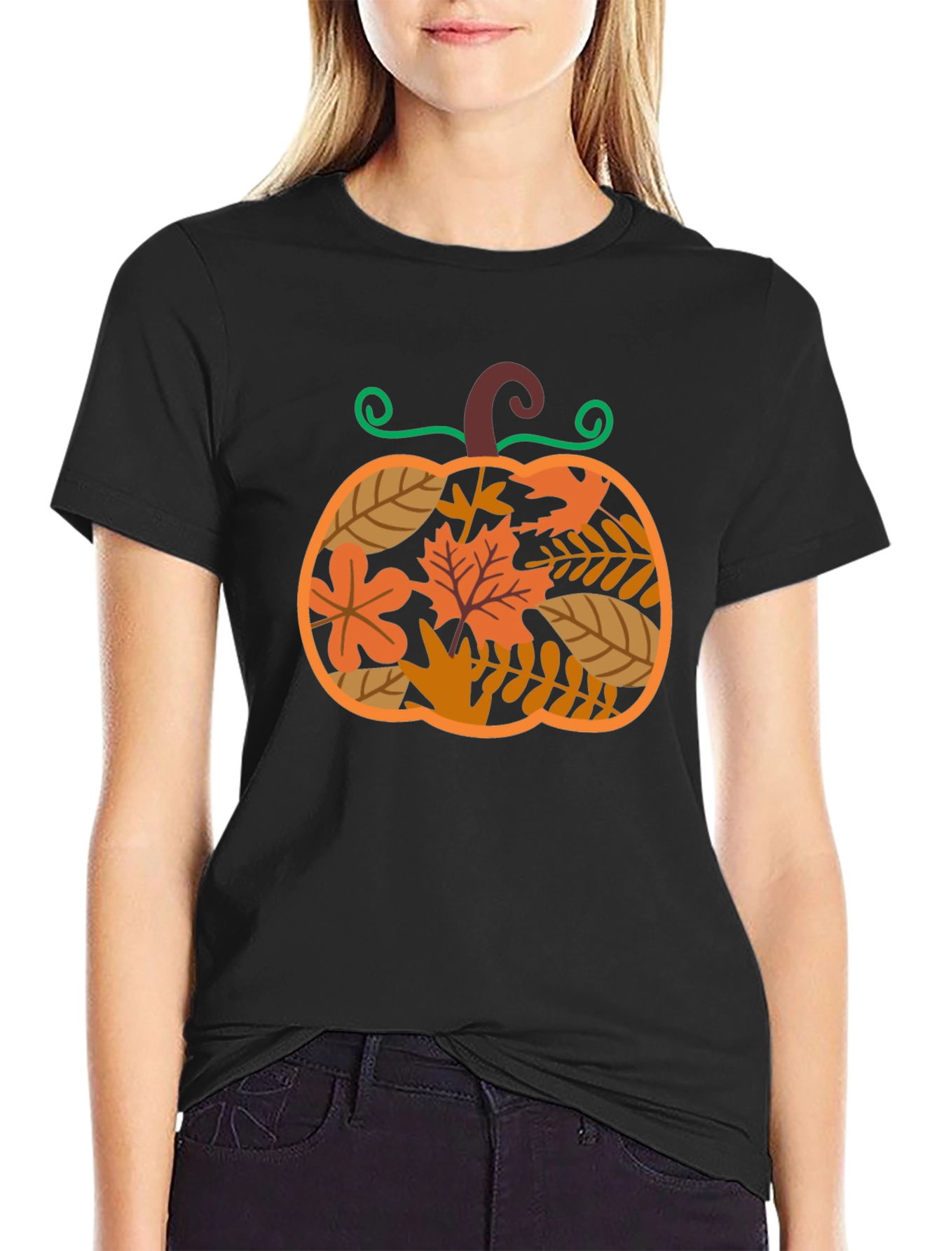 Fall Pumpkin Leaf T-Shirt