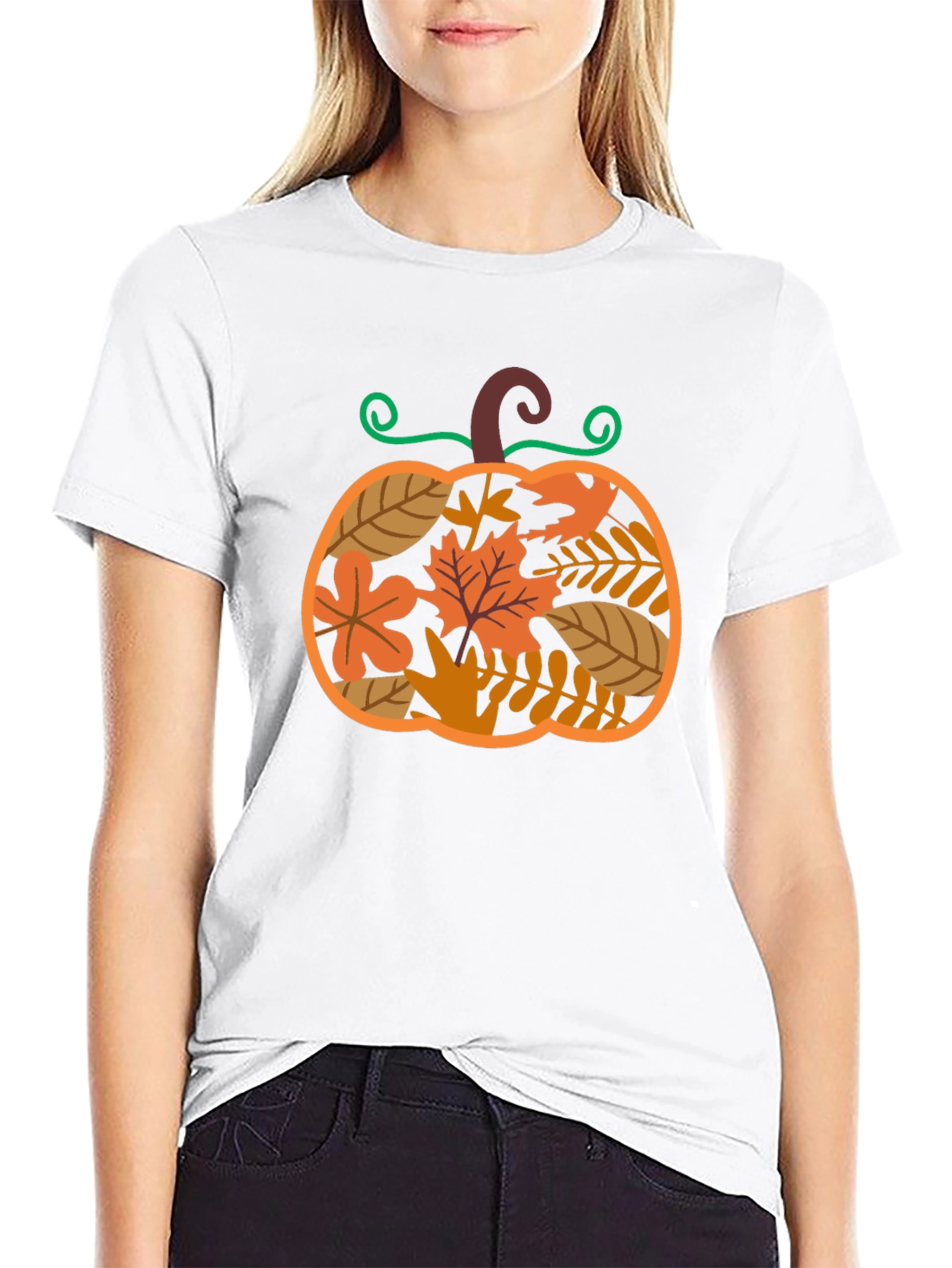 Fall Pumpkin Leaf T-Shirt