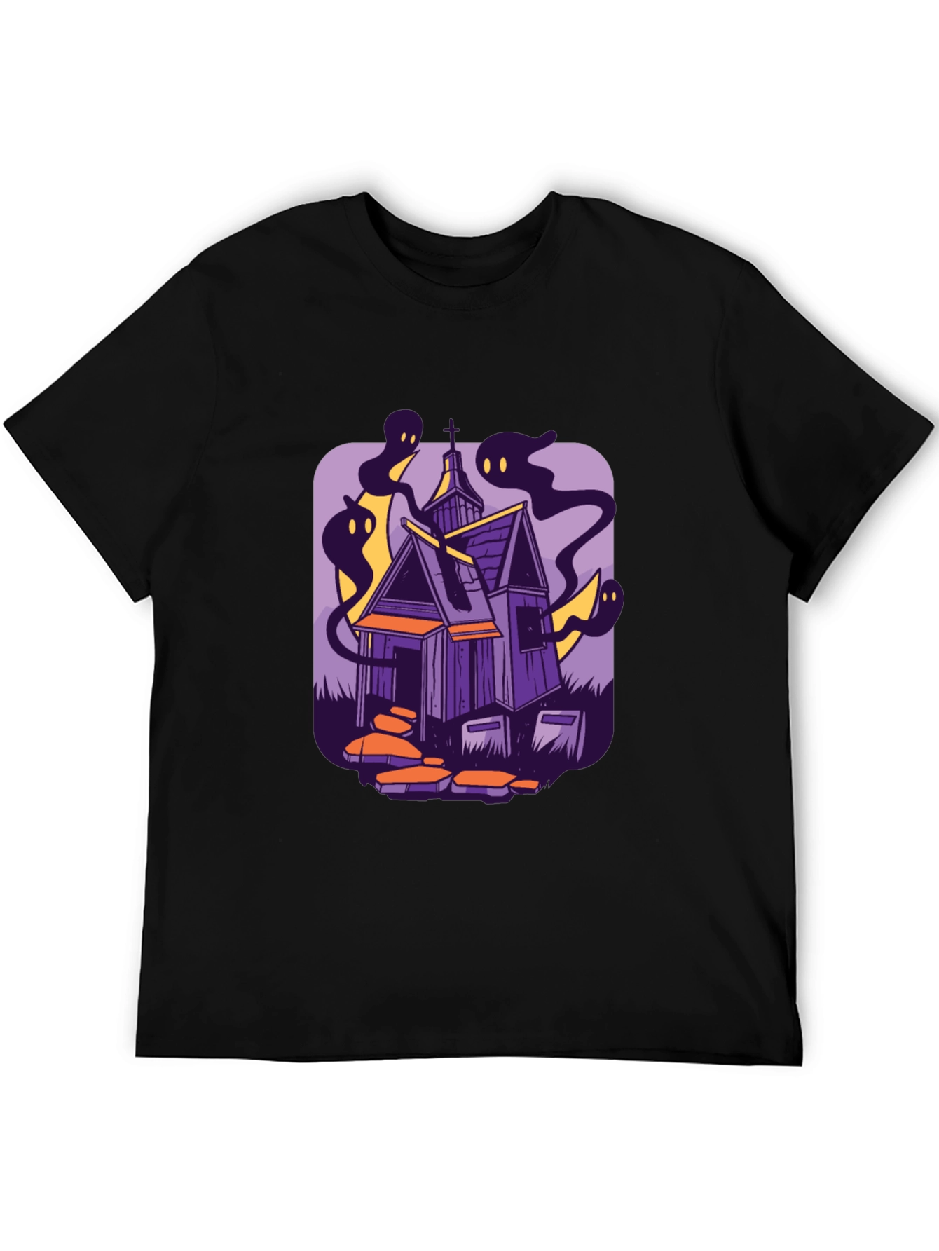 Haunted House Graphic Tee - Spooky Season Style