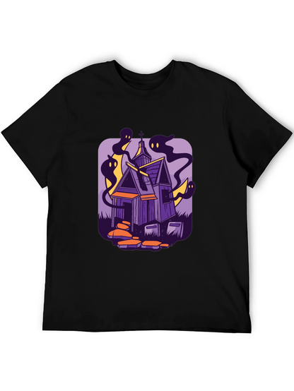 Haunted House Graphic Tee - Spooky Season Style