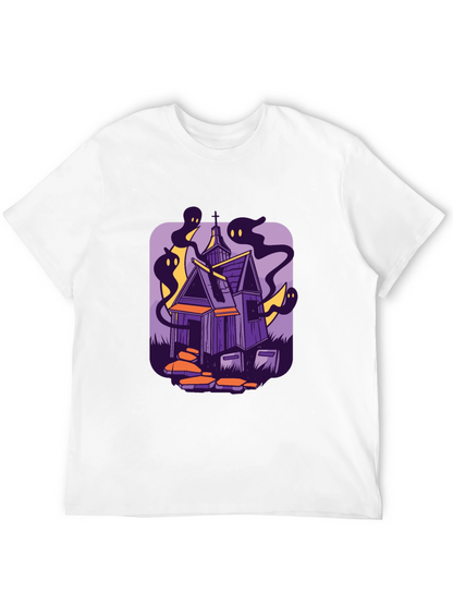 Haunted House Graphic Tee - Spooky Season Style