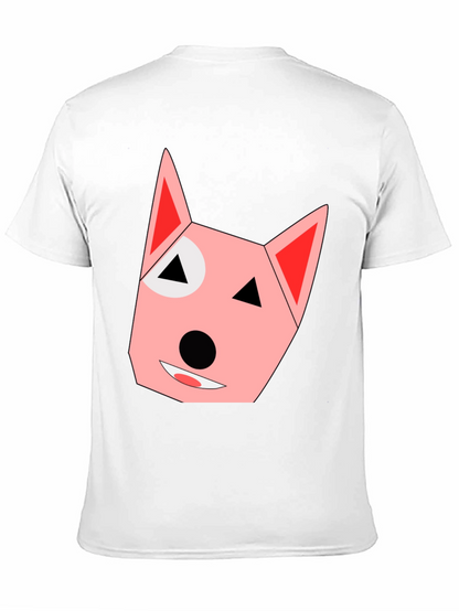 Geometric Dog Face Black T-Shirt