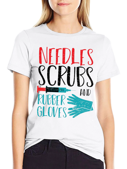Needles Scrubs & Rubber Gloves Graphic T-Shirt