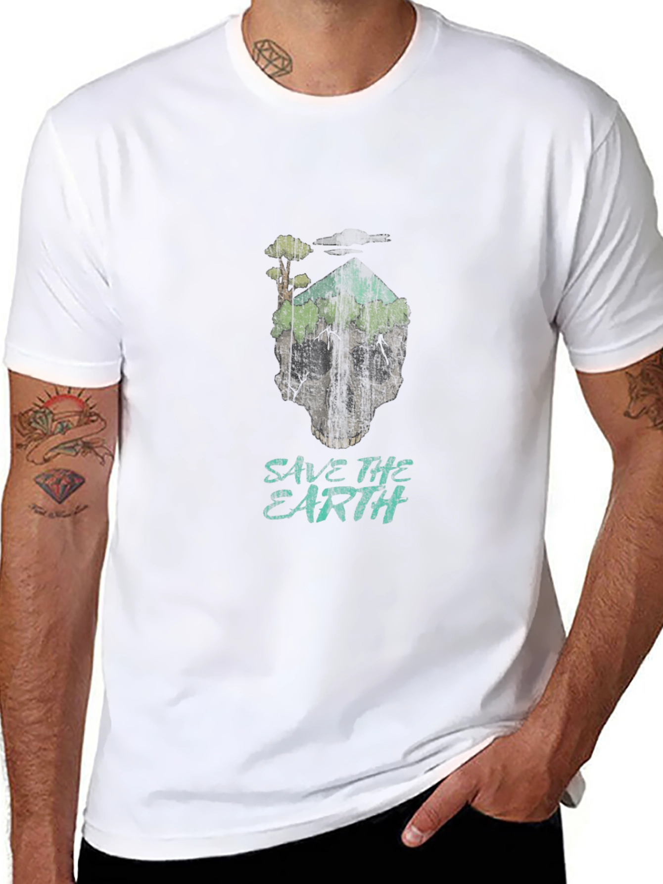 Save the Earth Skull Graphic Tee