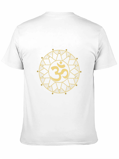 Om Symbol Mandala Graphic Tee - Black Cotton Blend