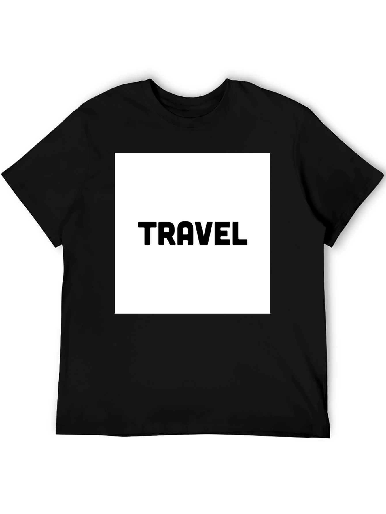 Travel Graphic Tee - Black Cotton T-Shirt