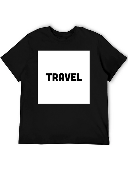 Travel Graphic Tee - Black Cotton T-Shirt