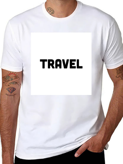 Travel Graphic Tee - Black Cotton T-Shirt