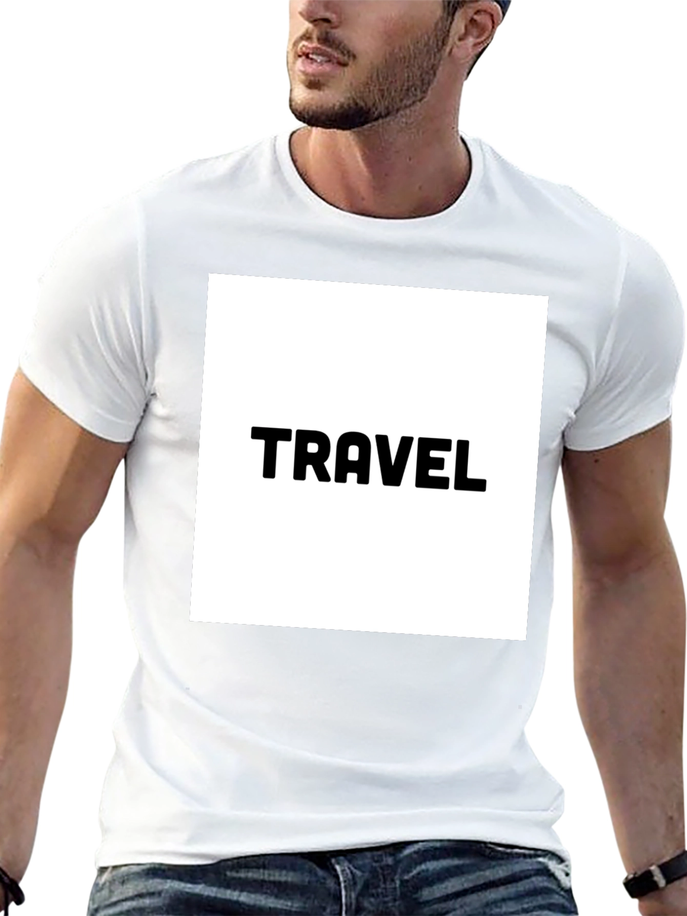 Travel Graphic Tee - Black Cotton T-Shirt