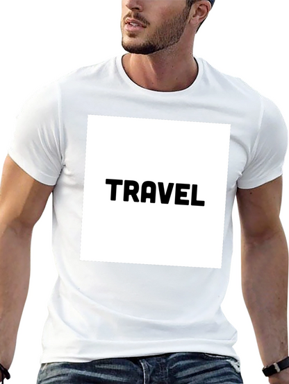 Travel Graphic Tee - Black Cotton T-Shirt