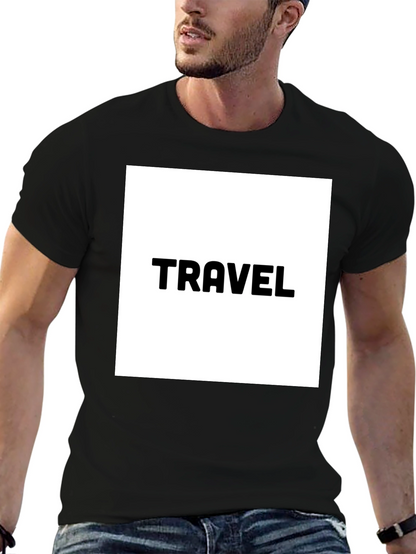 Travel Graphic Tee - Black Cotton T-Shirt