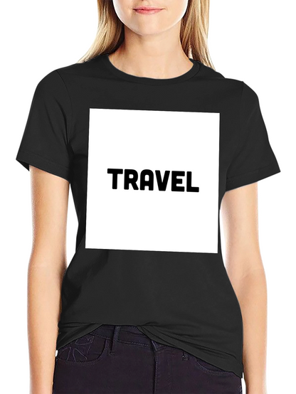 Travel Graphic Tee - Black Cotton T-Shirt