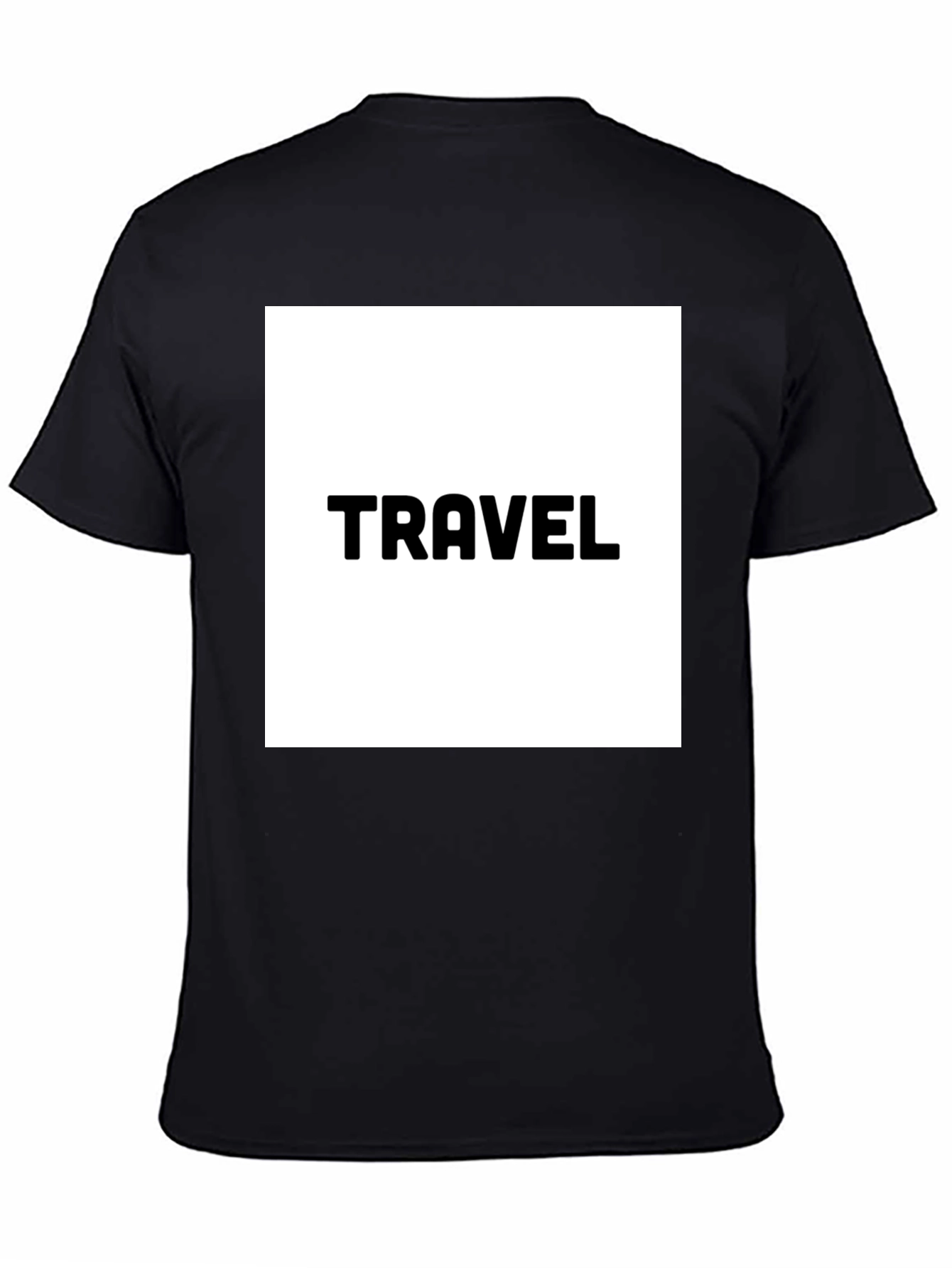 Travel Graphic Tee - Black Cotton T-Shirt