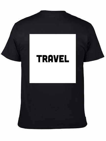 Travel Graphic Tee - Black Cotton T-Shirt