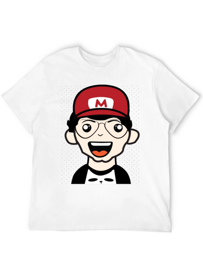 Cartoon Character T-Shirt - Nerd With Red Hat