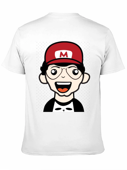 Cartoon Character T-Shirt - Nerd With Red Hat