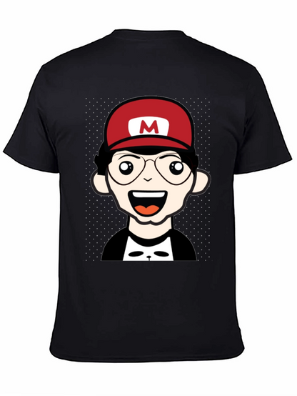 Cartoon Character T-Shirt - Nerd With Red Hat