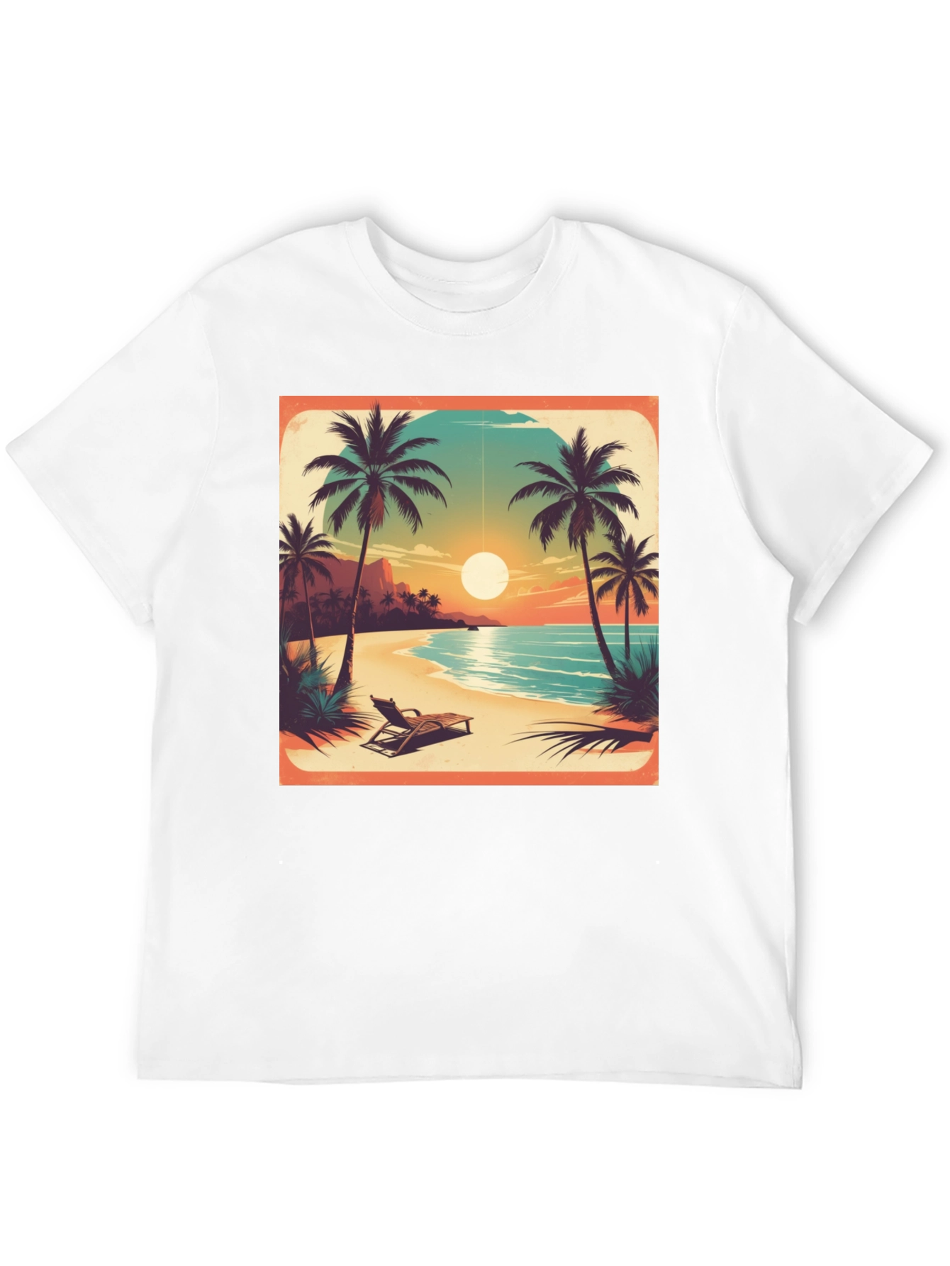 Tropical Beach Sunset Graphic Tee