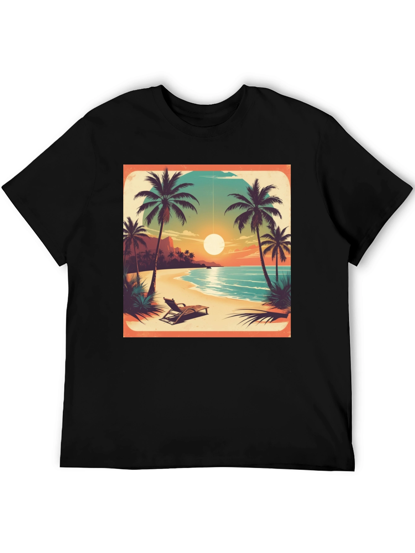 Tropical Beach Sunset Graphic Tee