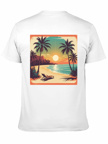 Tropical Beach Sunset Graphic Tee