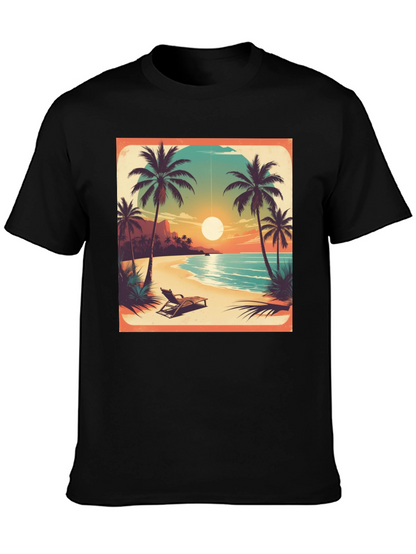 Tropical Beach Sunset Graphic Tee
