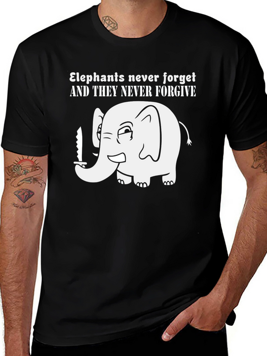 Elephant Never Forgets Funny Graphic Tee