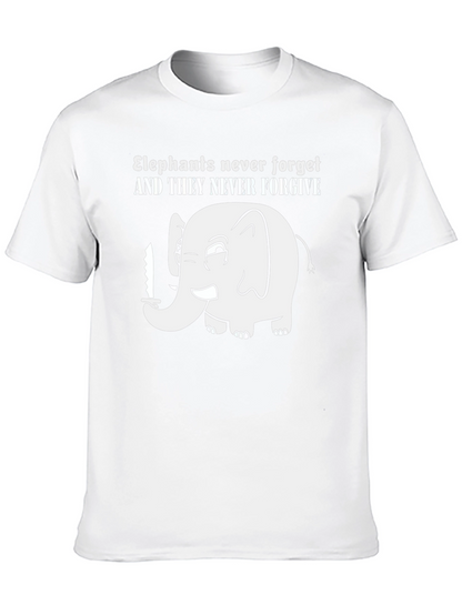 Elephant Never Forgets Funny Graphic Tee