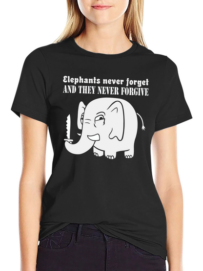 Elephant Never Forgets Funny Graphic Tee